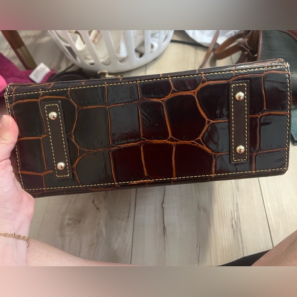Dooney & Bourke Crocodile Embossed Leather Janine Satchel - Picture 4 of 8